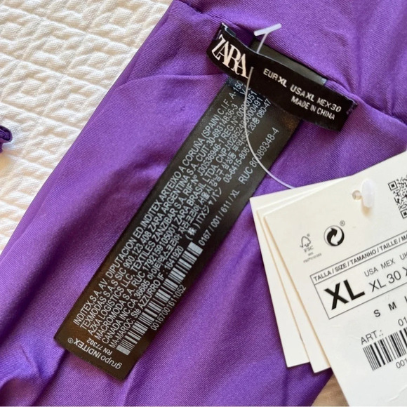 NWT ZARA Purple Curtain String Bikini XL - Picture 8 of 16